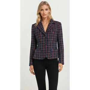 Chanel  Tweed Bouclé Jacket Blazer FR 40 Medium Multi Color Vintage